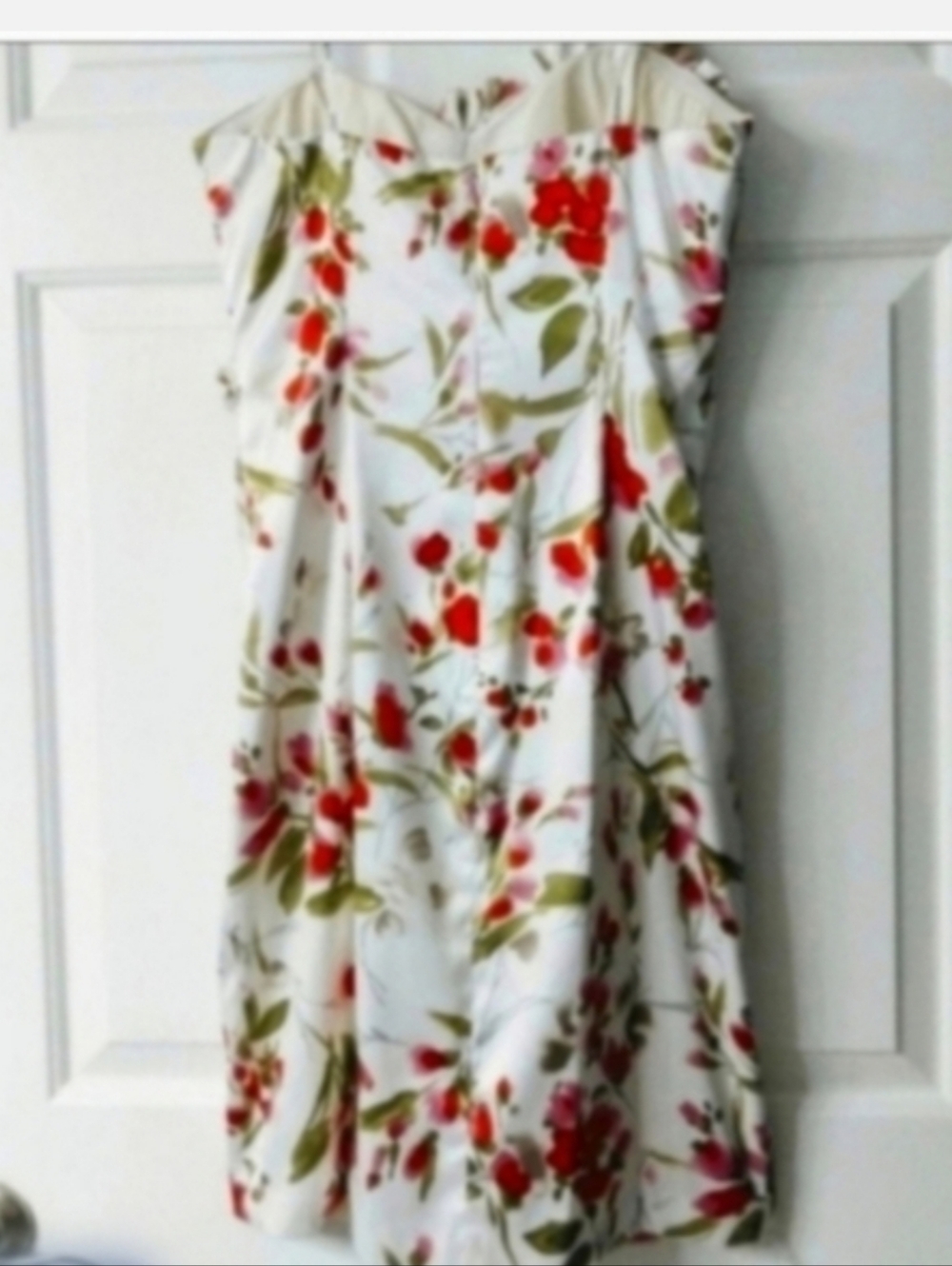 Maggie London formal satin summer floral strapless dress Pink Engagement - Picture 4 of 11